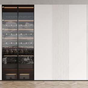 现代酒柜3D模型下载